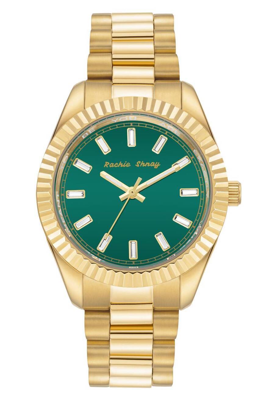 NEW RACHIE SHNAY women's a night in malibu polo watch in green
